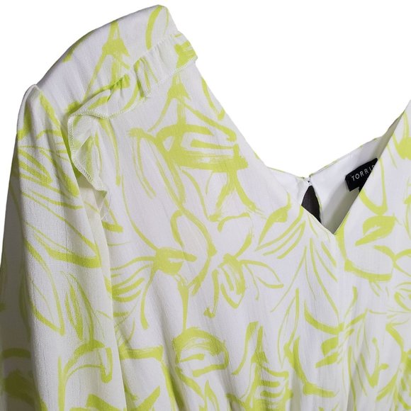 Torrid NWT Size 1X 14/16 Dress Gauze Ruffle Wide Waistband Pockets Pullover - Picture 11 of 14